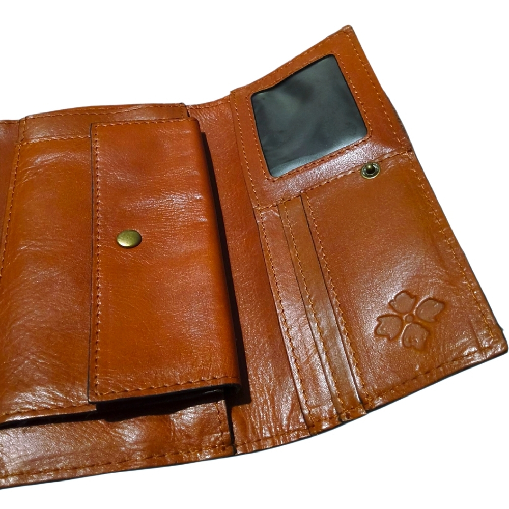 Patricia Nash Studded Coin Rivoli Wallet Clutch in Cognac Brown - Picture 9 of 12